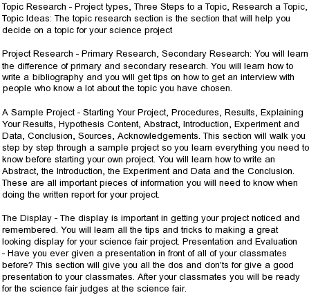 Help science projects zoology